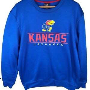 KU Kansas Jayhawks Crewneck Sweater Mens Large Colosseum NCAA Basketball